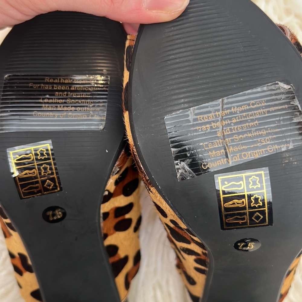 *RARE FIND* GUC Jeffrey Campbell Curie Cheetah/Leopard Slide On Heels Sz 7.5 - Picture 7 of 9